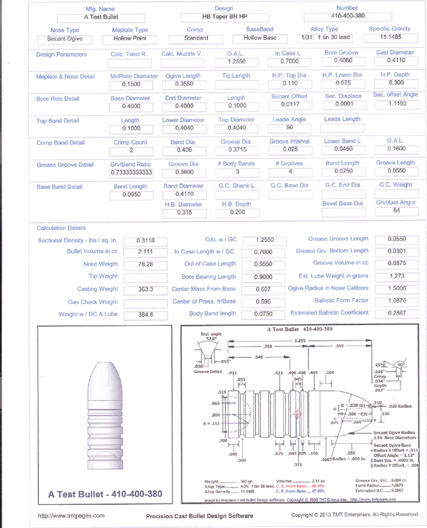 Cast Bullet Design and Evaluation ~ Professional - Version 5 - Click Image to Close